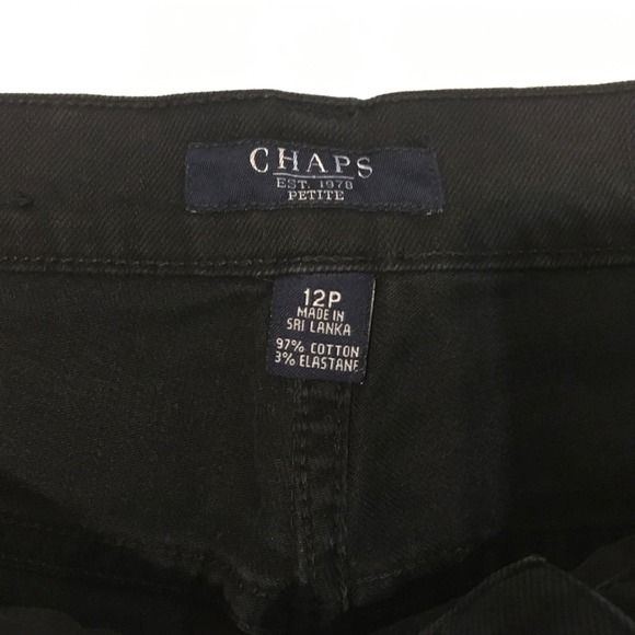 CHAPS Petite Black Bootcut Jeans Women's Size 12P Cotton Stretch‎ Denim - Picture 2 of 8